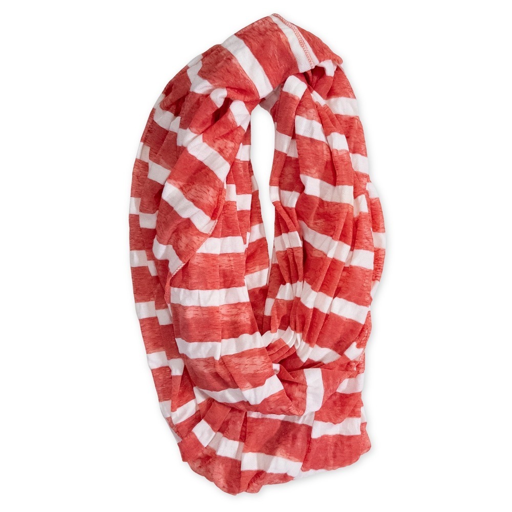 Red White Striped Infinity Scarf Nautical‎ Fashion Accessory Business Casual